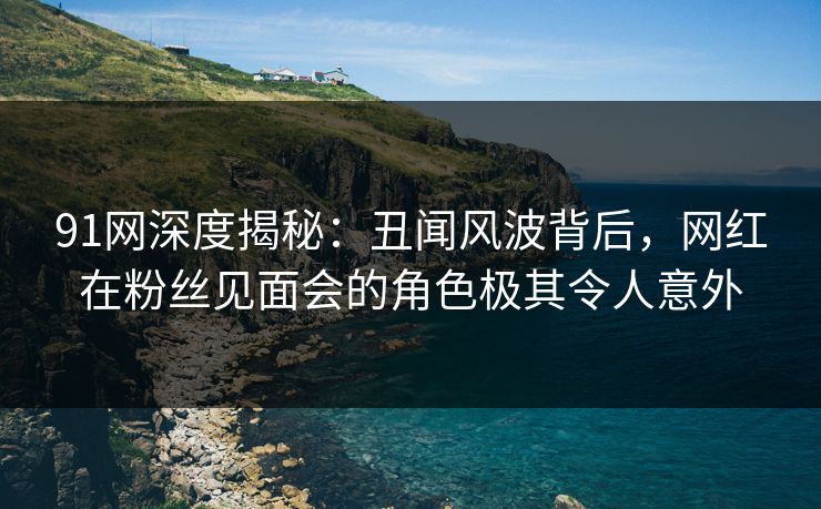 91网深度揭秘：丑闻风波背后，网红在粉丝见面会的角色极其令人意外