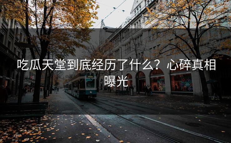 吃瓜天堂到底经历了什么？心碎真相曝光
