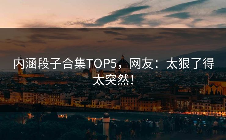内涵段子合集TOP5，网友：太狠了得太突然！