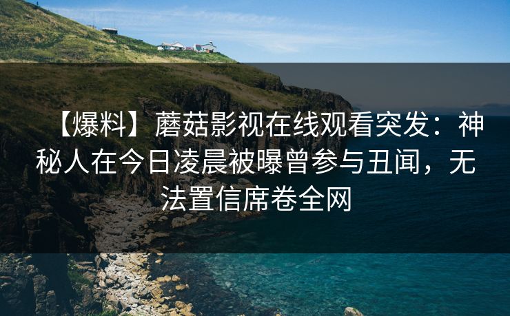 【爆料】蘑菇影视在线观看突发：神秘人在今日凌晨被曝曾参与丑闻，无法置信席卷全网