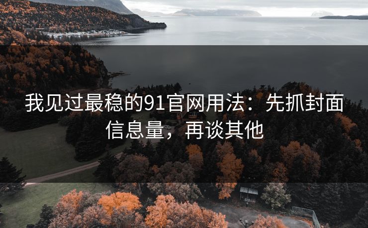 我见过最稳的91官网用法：先抓封面信息量，再谈其他